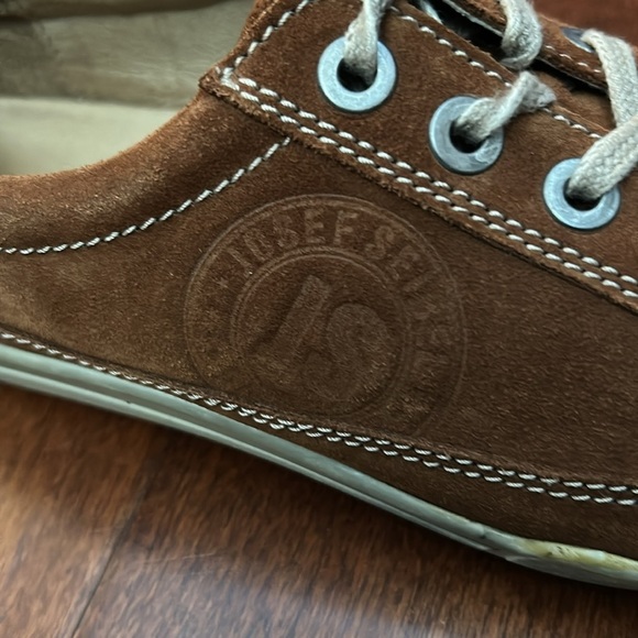 Josef Seibel Cognac Brown Suede Sneakers, Classic Lace-Up Design, Size 8 - Picture 9 of 16